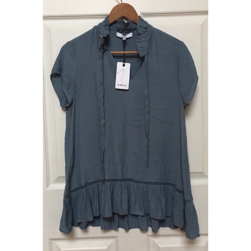 SOLD :: Ro & De Ruffle Hem Blouse - Picture 3 of 6